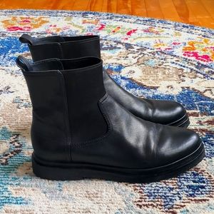 Black Genuine Leather Vince Chelsea Boots